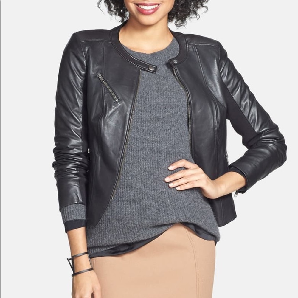 Halogen leather jacket